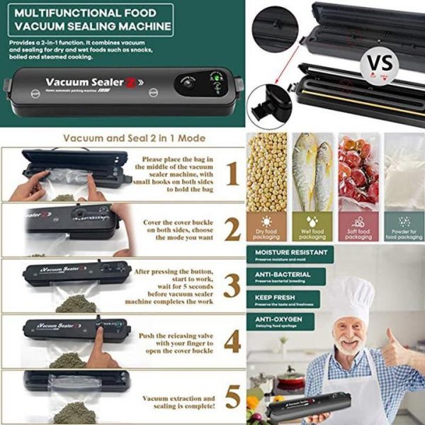 Freshfood – Avtomatski stroj za vakumiranje hrane + 10 vrečk GRATIS slider